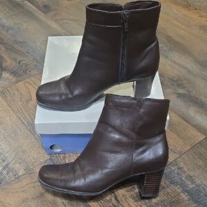 St Johns Bay Brown Leather Ankle Boots